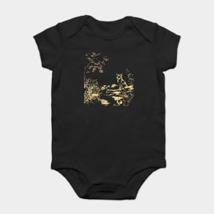 Alone in the Dark Forest - Neo Folk Fox Design Baby Bodysuit